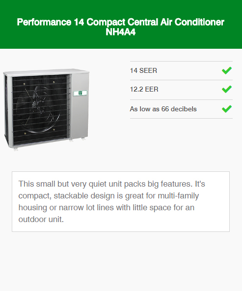 Performance 14 Compact Central Air Conditioner NH4A4